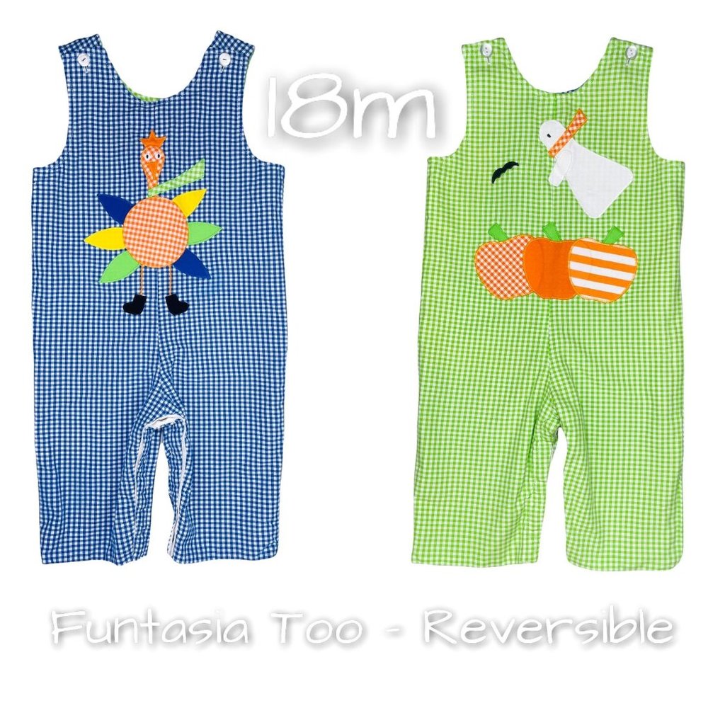 Funtasia Too Reversible Thanksgiving Fall Halloween Longalls Outfit 24m